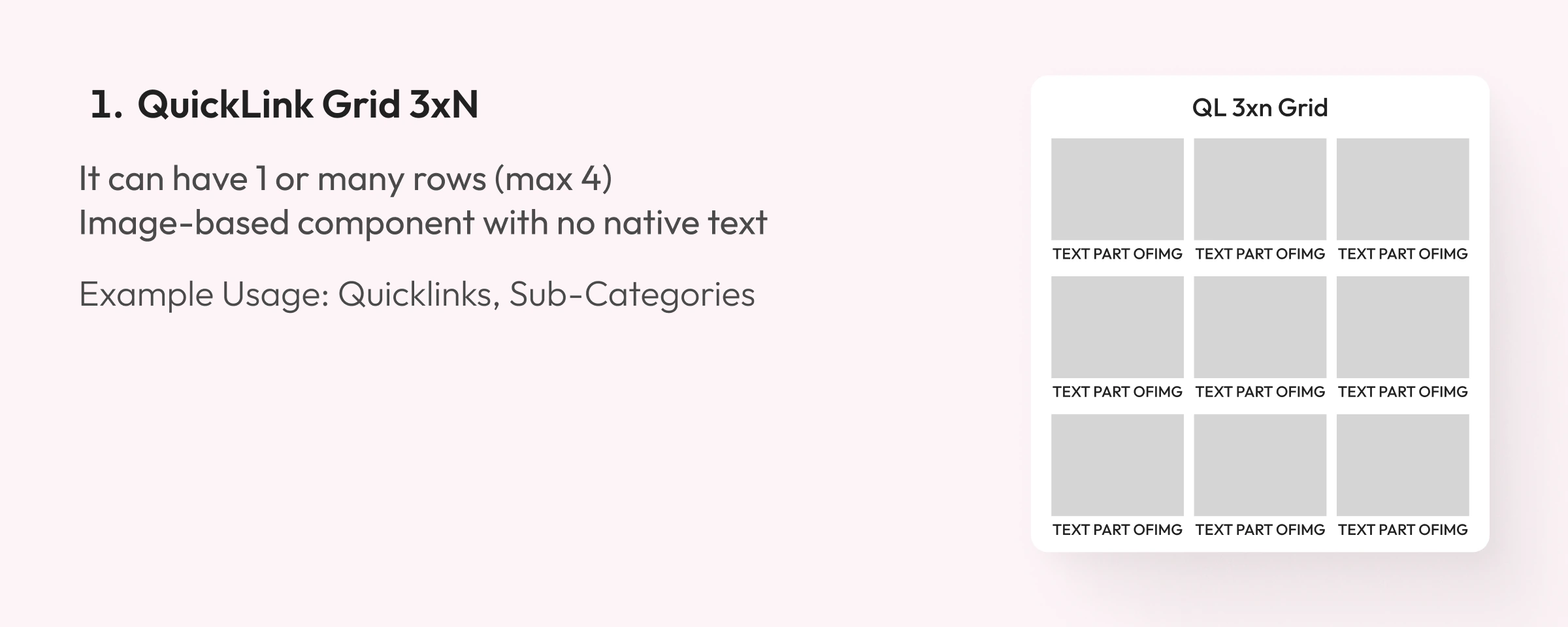 1. QuickLink Grid 3xN: component design