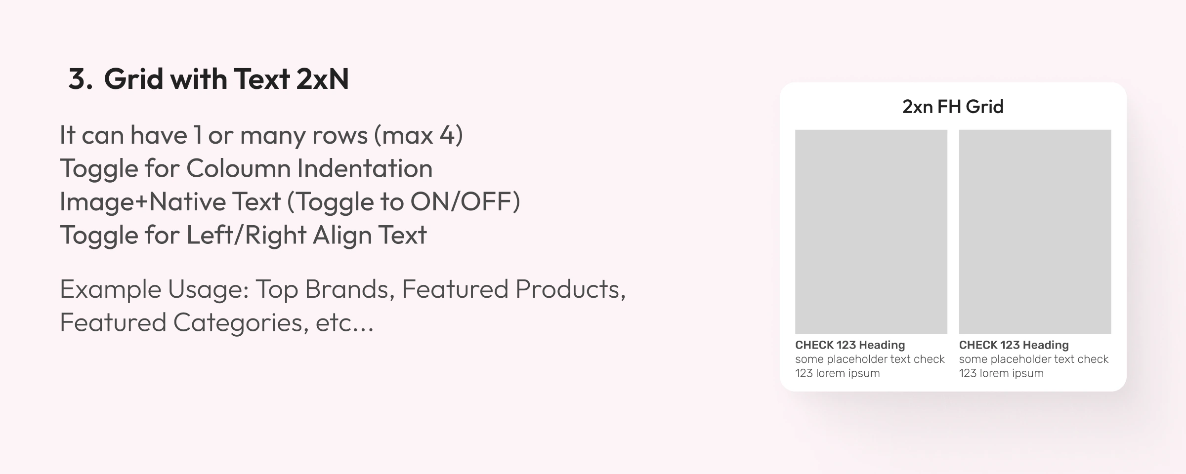 3. Grid with Text 2xN: component design