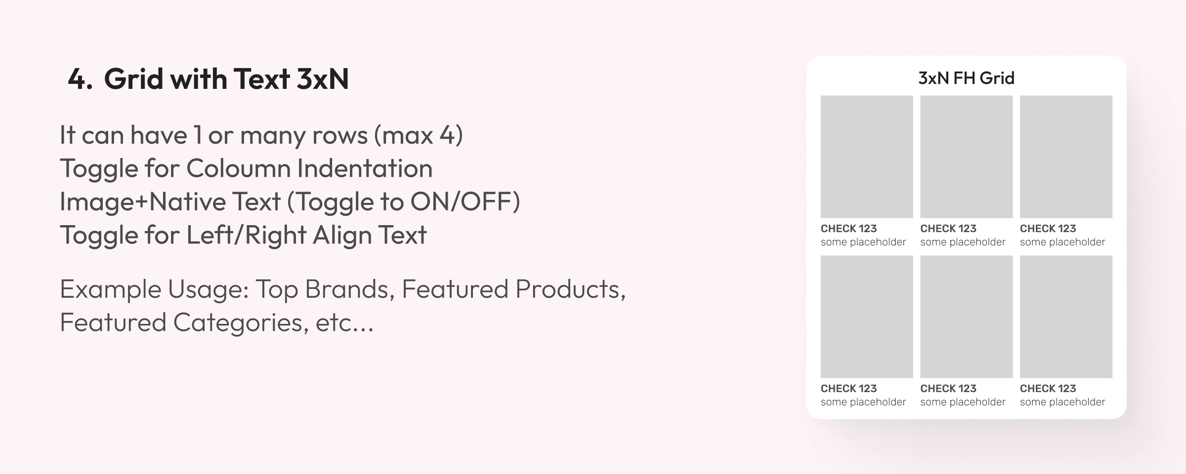 4. Grid with Text 3xN: component design