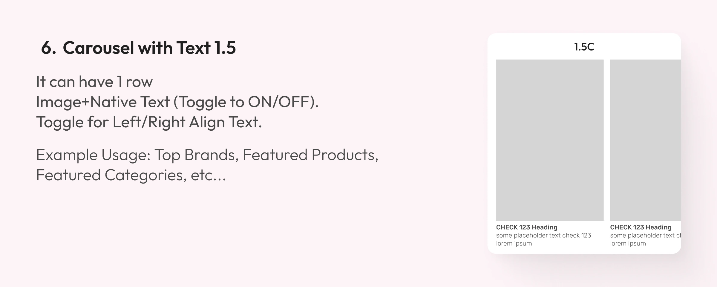 6. Carousel with Text 1.5: component design