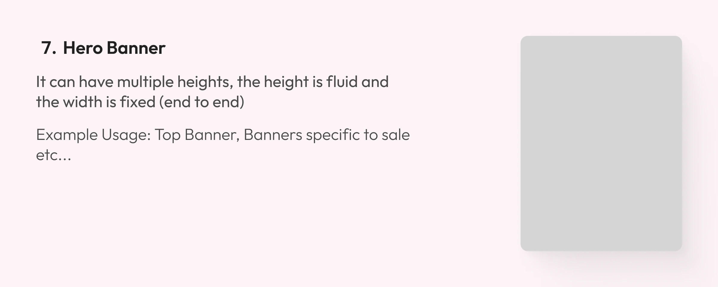 7. Hero Banner: component design