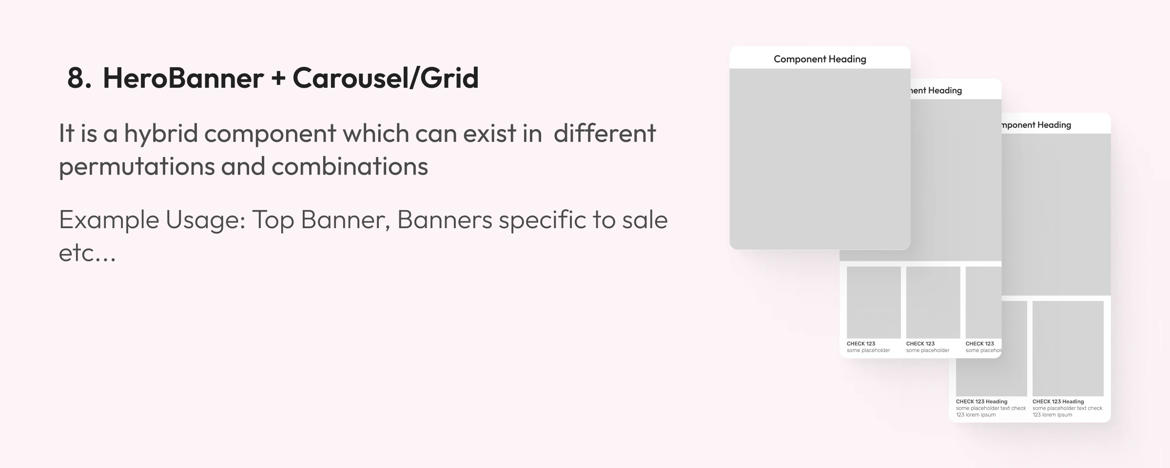 8. HeroBanner + Carousel/Grid: component design