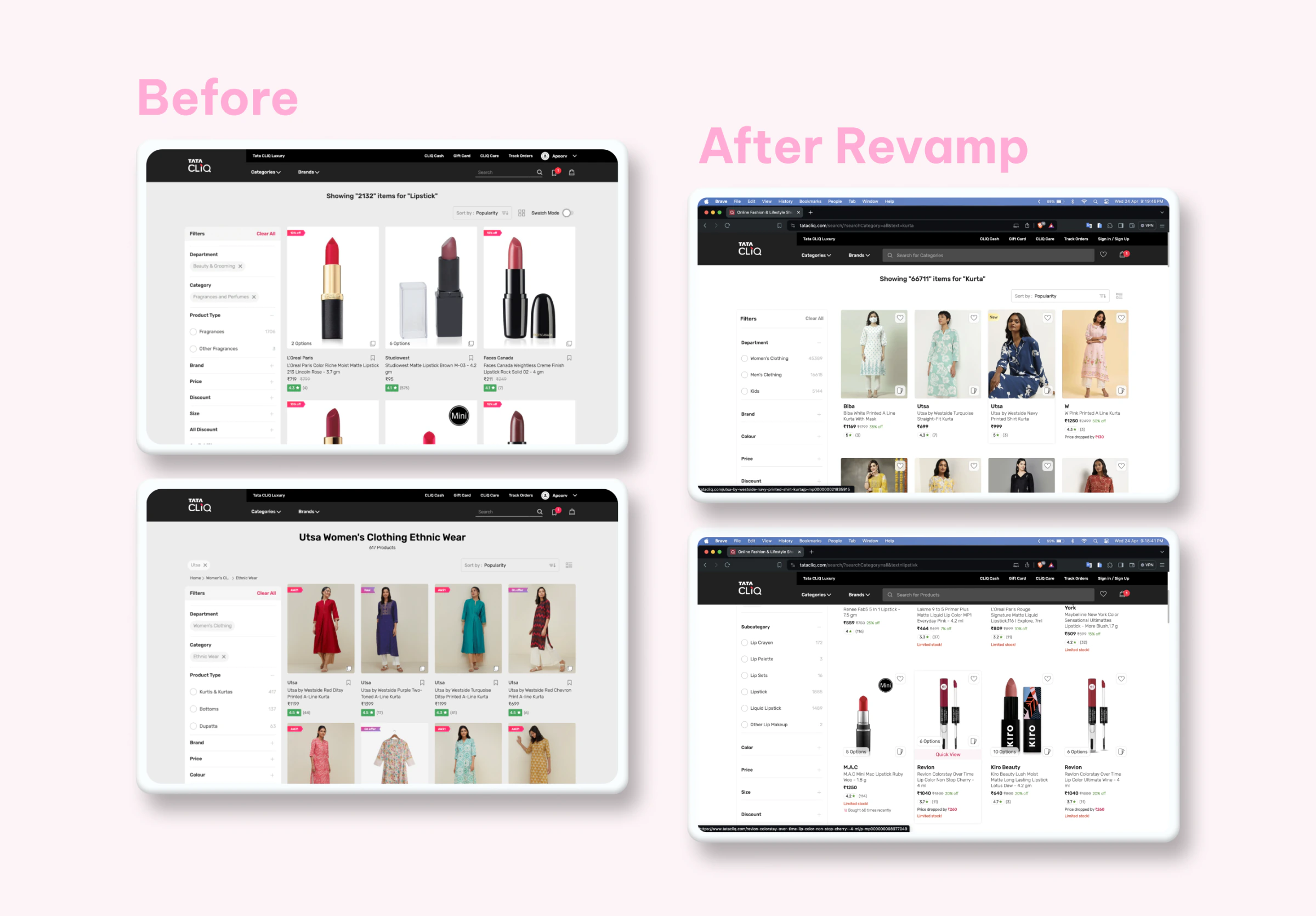 Revamped PLP on desktop